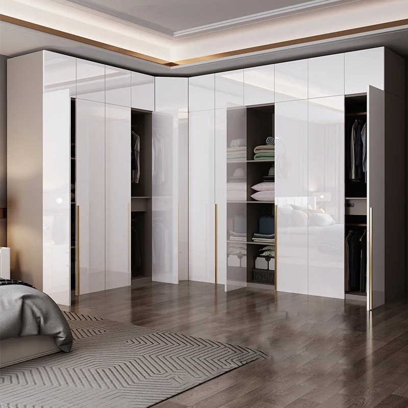 Armario de puertas de cierre suave para dormitorio, armario de madera de estilo moderno Clearhalo