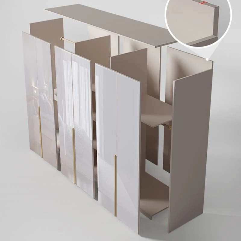 Armario de puertas de cierre suave para dormitorio, armario de madera de estilo moderno Clearhalo