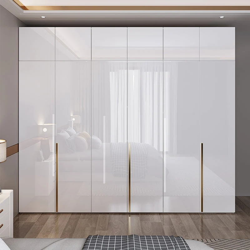 Armario de puertas de cierre suave para dormitorio, armario de madera de estilo moderno Clearhalo
