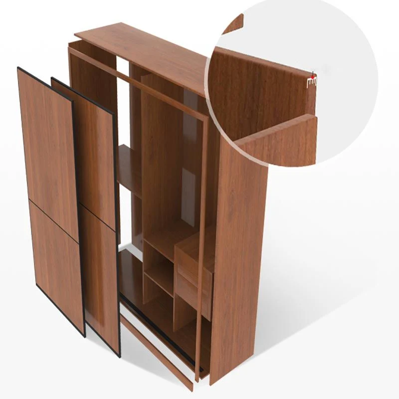 Armario tradicional de madera fabricada en color marrón con puertas corredizas Clearhalo