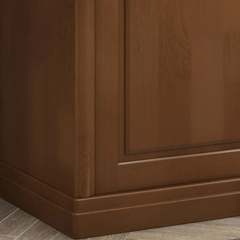 Armario tradicional de madera maciza Armario independiente con estantes Naturales Clearhalo
