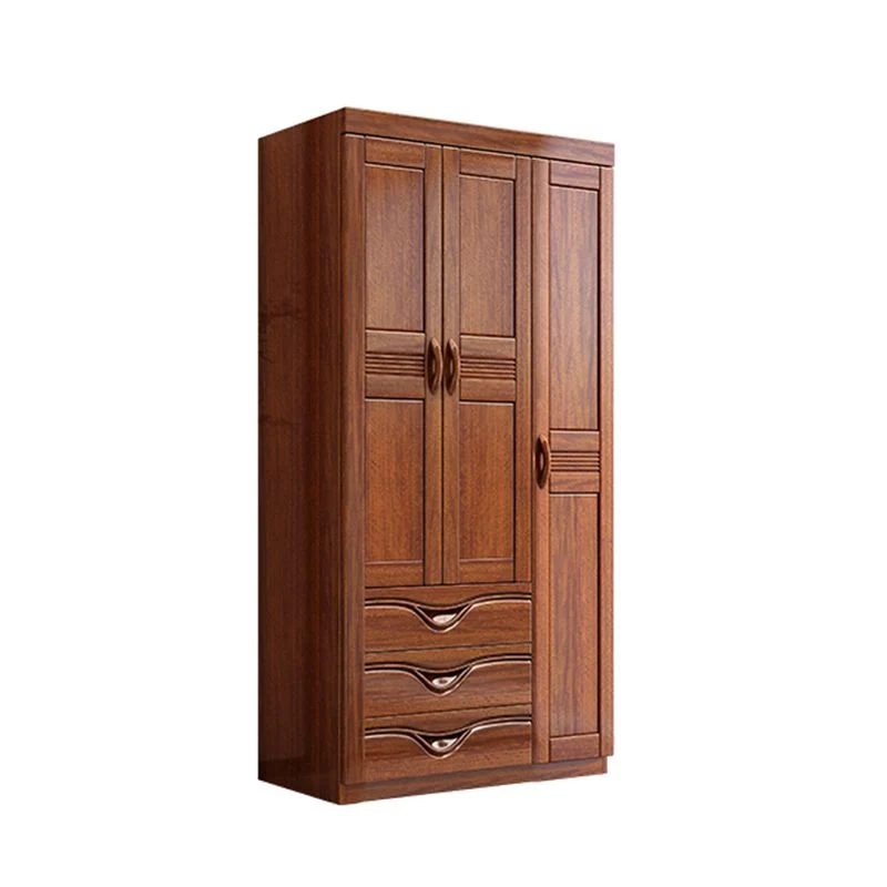 Armario tradicional de madera maciza de nogal Armario independiente con cajones Clearhalo
