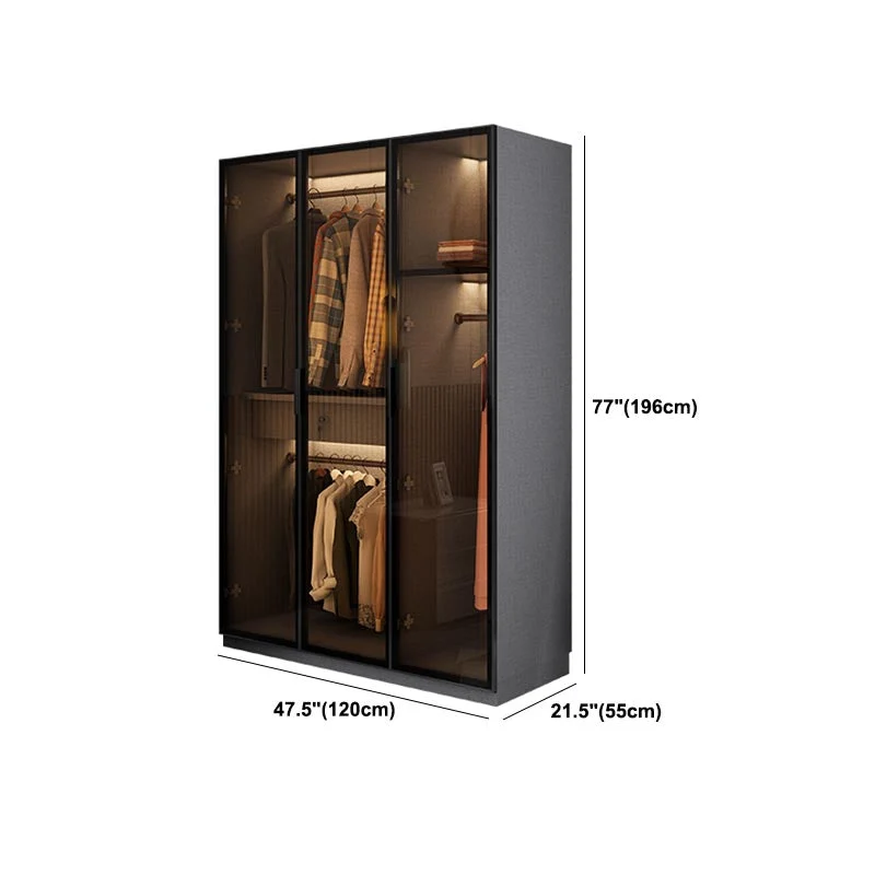 Armario de vidrio de estilo contemporáneo Armario Armario con puerta de cierre suave para dormitorio Clearhalo