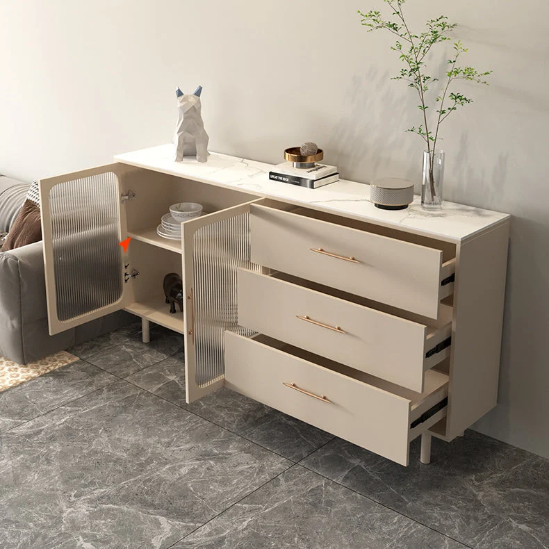 Buffet de aparador contemporáneo con cajones Servidor de buffet de madera Clearhalo