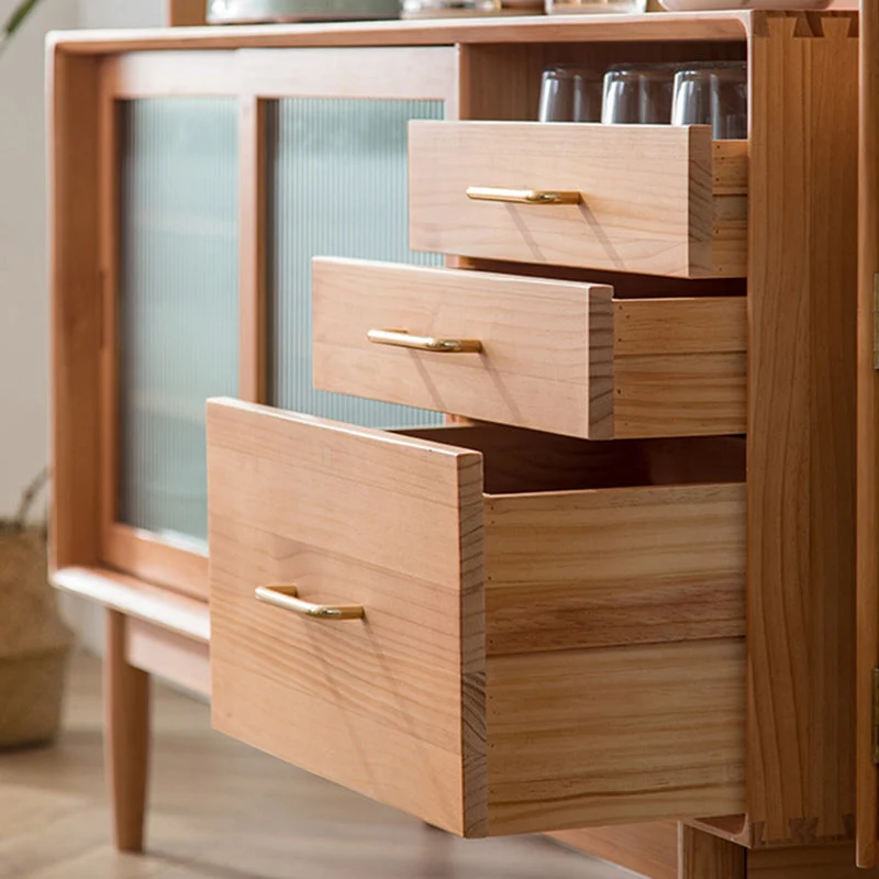 Buffet de aparador de madera maciza de pino con cajones Buffet de comedor moderno Madera Clearhalo
