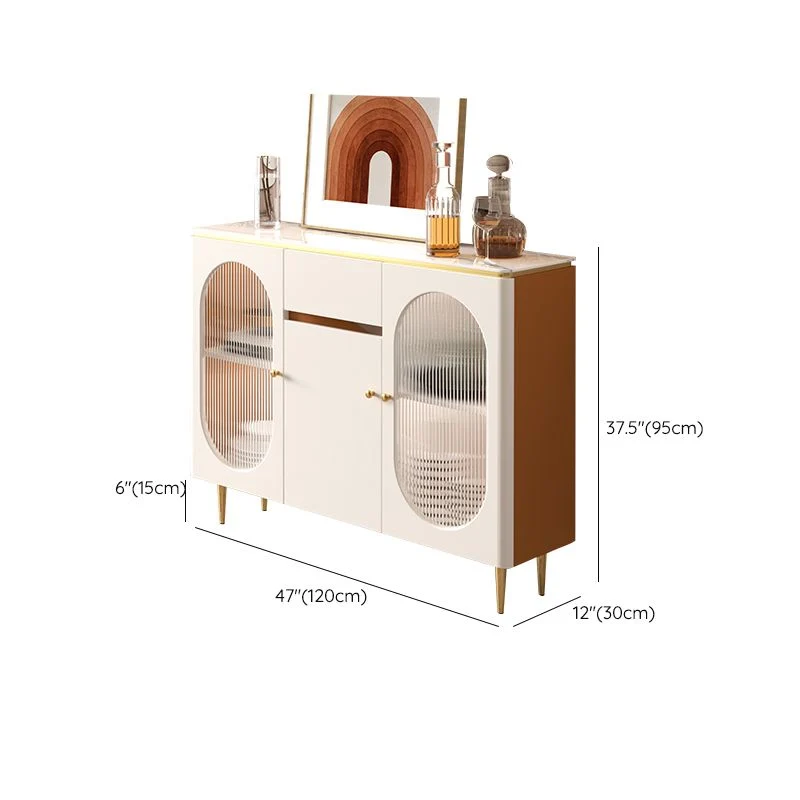 Buffet de comedor beige con cajones Glam aparador para cocina Clearhalo