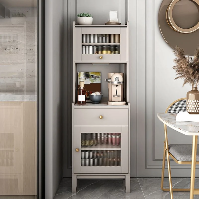 Buffet de comedor estilo Glam, tablero lateral de piedra con gabinetes y cajones Champan Clearhalo