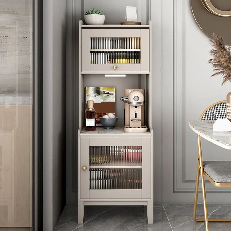 Buffet de comedor estilo Glam, tablero lateral de piedra con gabinetes y cajones Champan Clearhalo