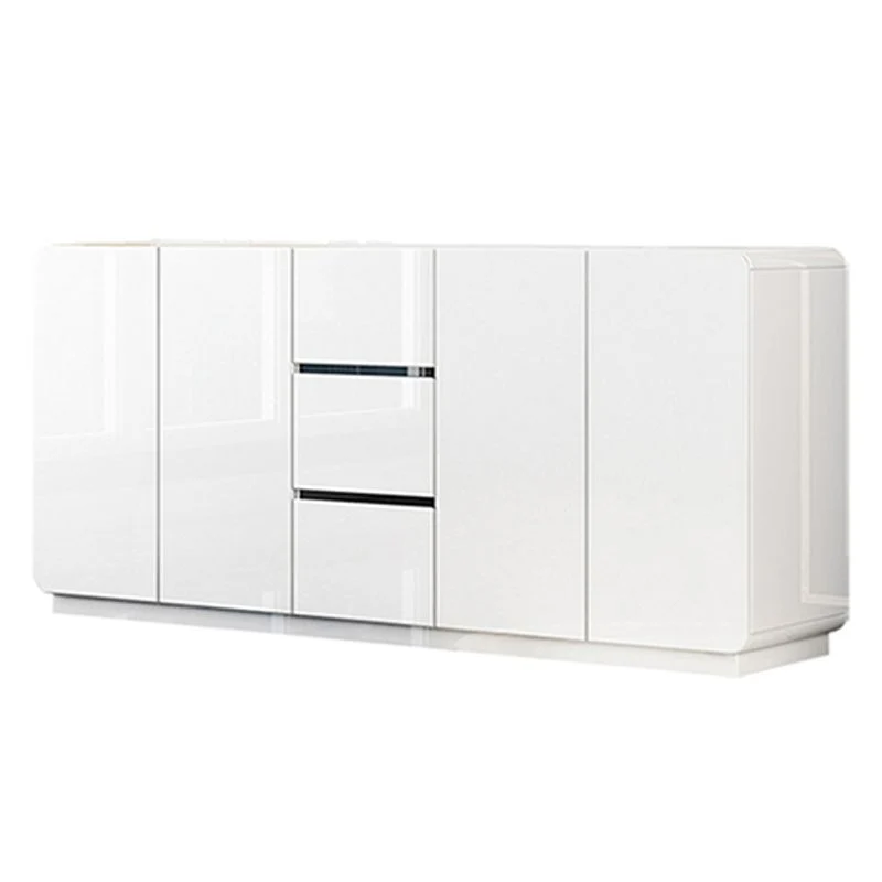 Buffet de comedor de madera con tablero lateral estilo Glam con gabinetes y cajones Clearhalo