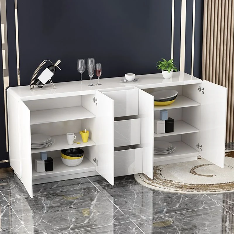 Buffet de comedor de madera con tablero lateral estilo Glam con gabinetes y cajones Clearhalo