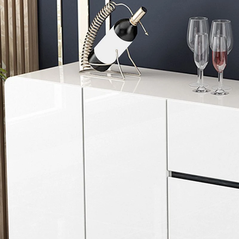 Buffet de comedor de madera con tablero lateral estilo Glam con gabinetes y cajones Clearhalo