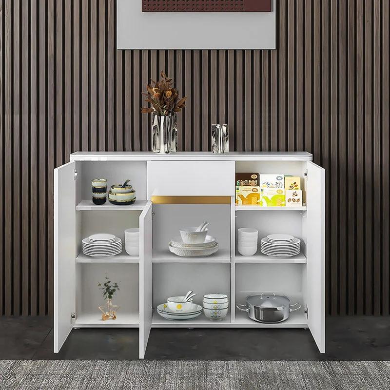 Buffet de comedor moderno Stone Credenza con gabinetes y cajones Clearhalo