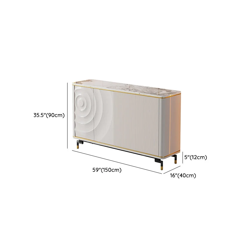 Buffet de comedor de piedra Credenza moderno y contemporáneo con gabinetes Clearhalo