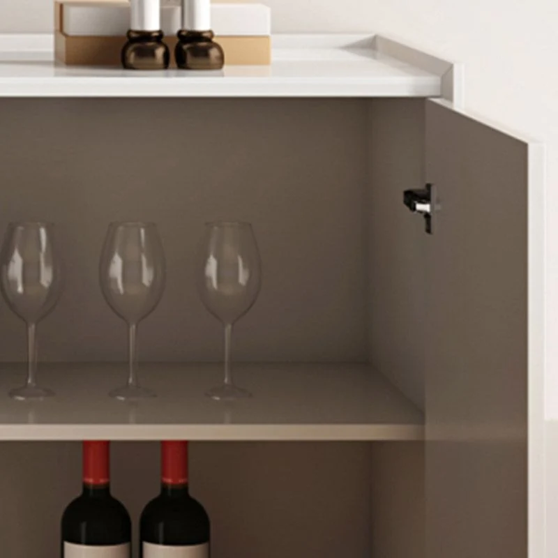Buffet de comedor de piedra Credenza moderno y contemporáneo con gabinetes y cajones Gris Clearhalo
