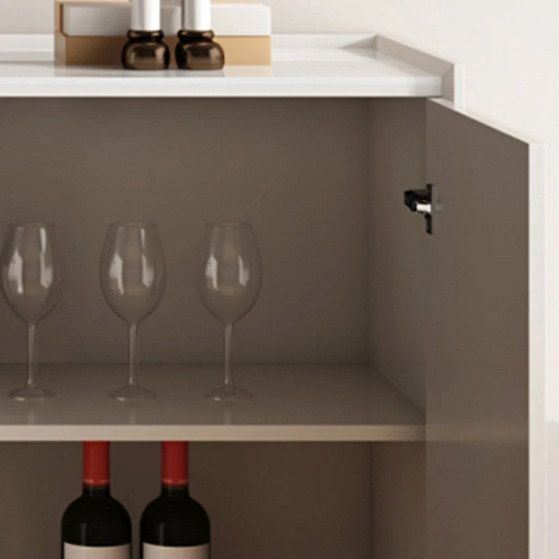 Buffet de comedor de piedra Credenza moderno y contemporáneo con gabinetes y cajones Gris Clearhalo