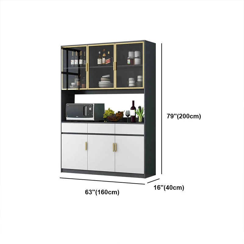 Cajones Aparador de madera Glam Buffet Server Cabinet con almacenamiento para sala de estar Clearhalo