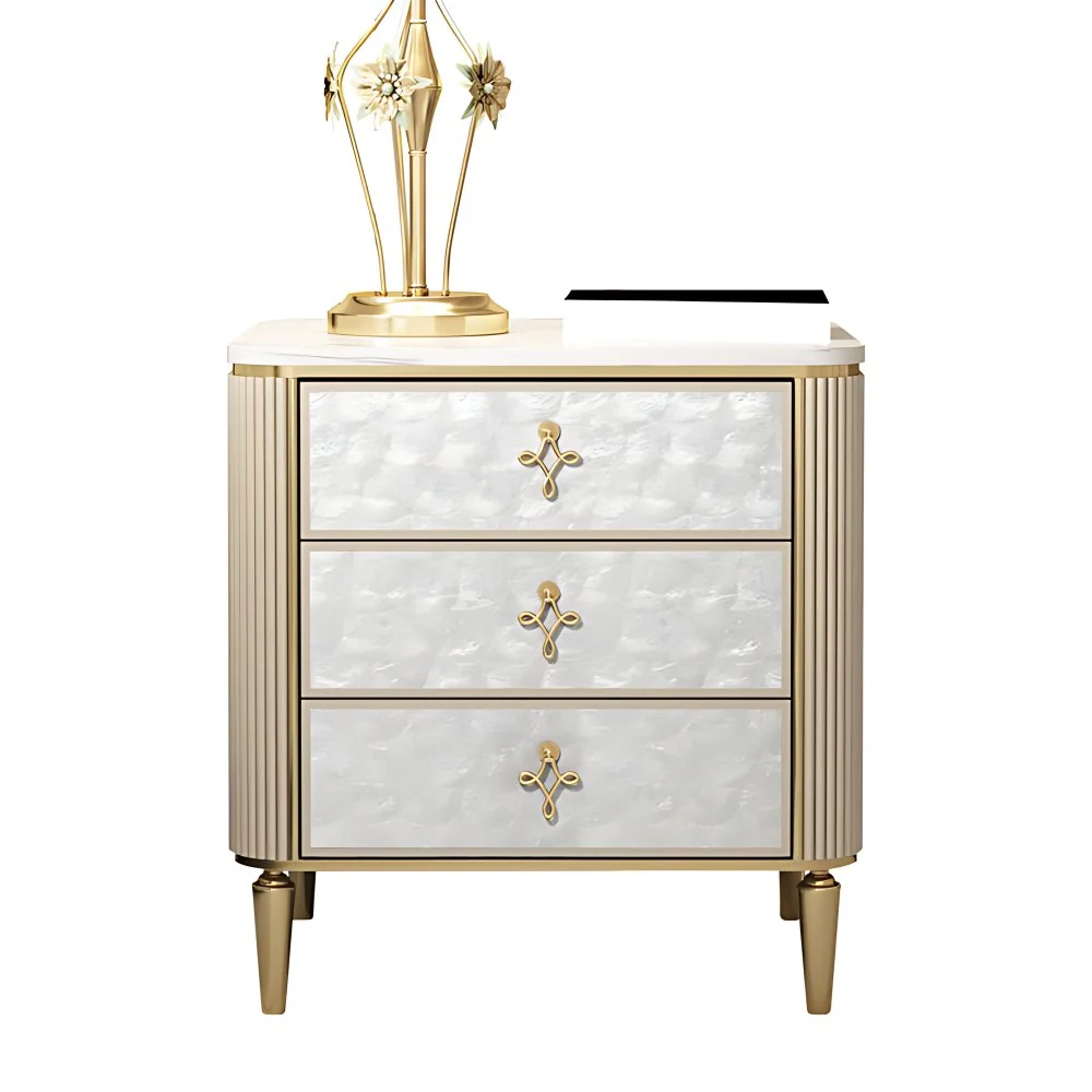 Cajones Glam incluidos Mesa decorativa Mesita de noche de 24" de alto con patas Clearhalo