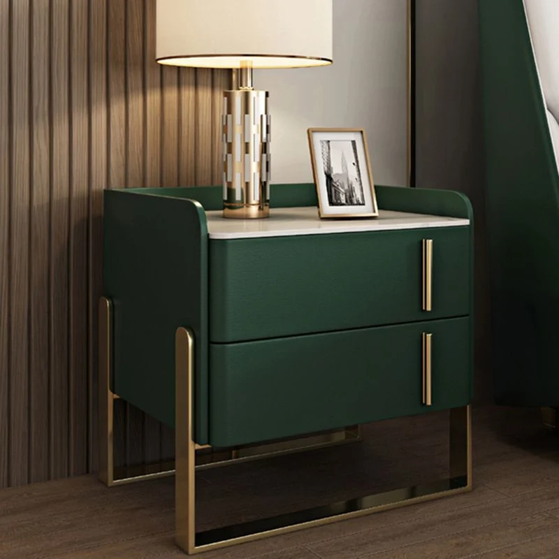 Cajones de pino Glam incluidos Mesa decorativa Mesita de noche de 20" de alto con patas Verde Clearhalo
