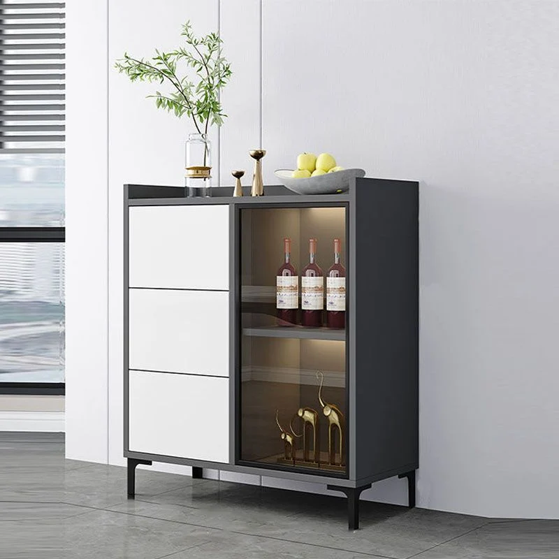 Comedor Aparador contemporáneo Tablero lateral de madera de ingenierí Blanco Clearhalo