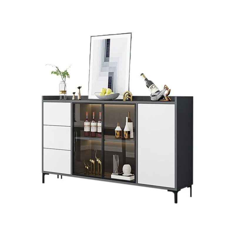 Comedor Aparador contemporáneo Tablero lateral de madera de ingenierí Blanco Clearhalo