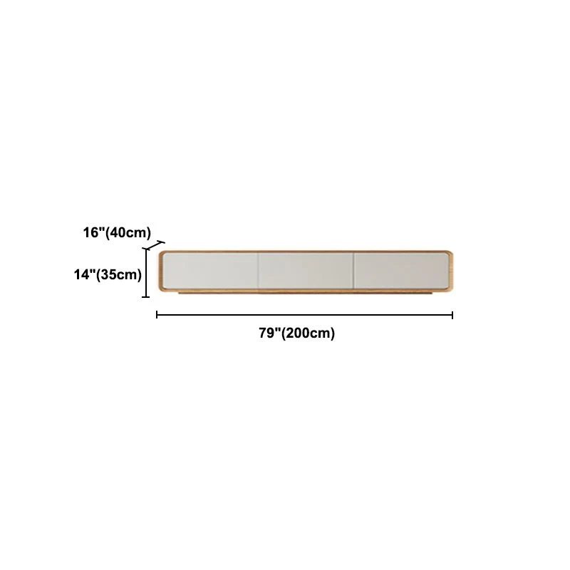 Consola cerrada de madera del almacenamiento TV del soporte de la TV con 3/4 cajones, 16" D X 10" H Clearhalo