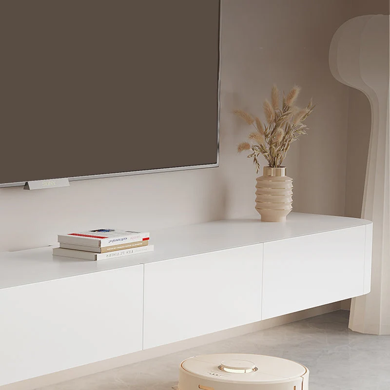 Consola contemporánea de soporte para TV de montaje en pared con estante para sala de estar Clearhalo