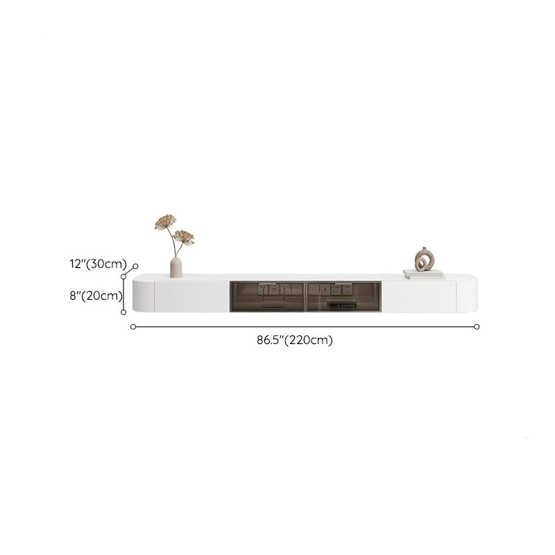 Consola contemporánea de soporte para TV de montaje en pared con estante para sala de estar Clearhalo