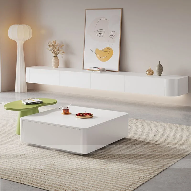 Consola contemporánea de soporte para TV de montaje en pared con estante para sala de estar Clearhalo
