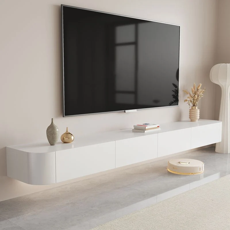 Consola contemporánea de soporte para TV de montaje en pared con estante para sala de estar Clearhalo