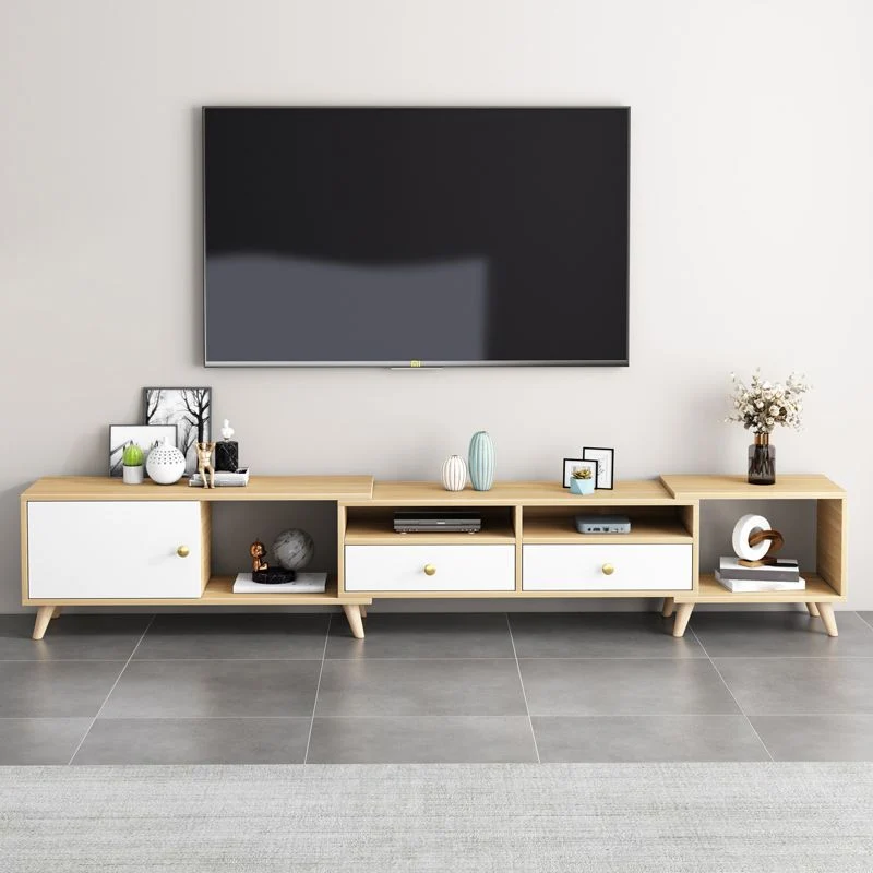 Consola de TV escandinava con cajones Soporte para TV de madera de ingenierí Caqui Clearhalo