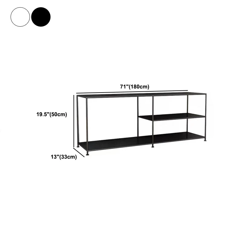 Consola de TV de estilo industrial con almacenamiento abierto y soporte para TV de 12,99 pulgadas de ancho con 3 estantes...