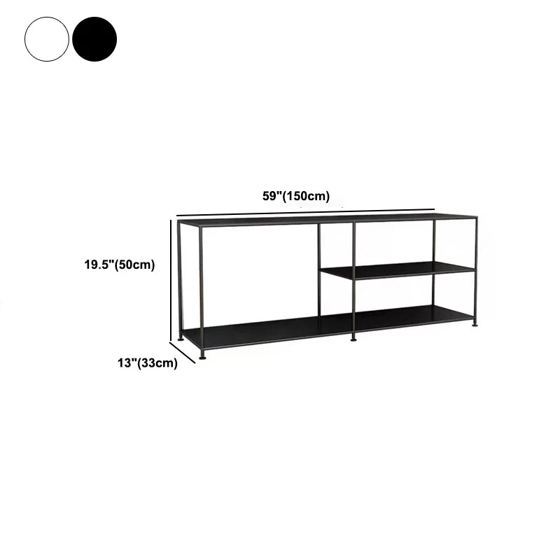 Consola de TV de estilo industrial con almacenamiento abierto y soporte para TV de 12,99 pulgadas de ancho con 3 estantes...