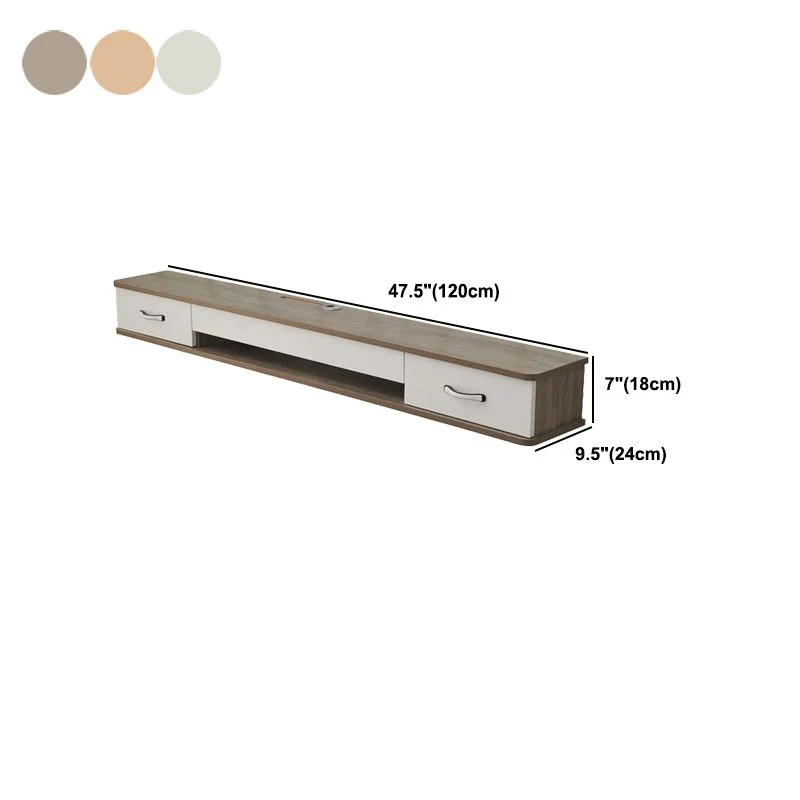Consola flotante para TV con gestión de cables flotante y soporte para TV de madera de estilo moderno Blanco Clearhalo