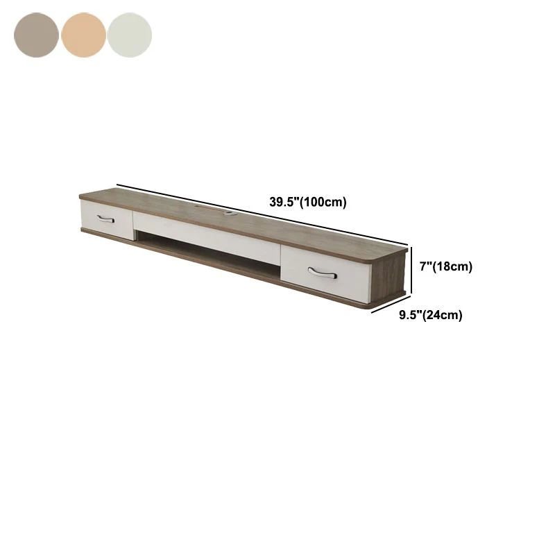 Consola flotante para TV con gestión de cables flotante y soporte para TV de madera de estilo moderno Blanco Clearhalo