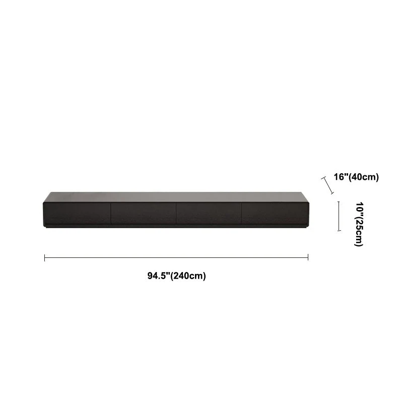 Consola de madera negra para TV, soporte cerrado para TV con almacenamiento, 3/4 cajones Clearhalo