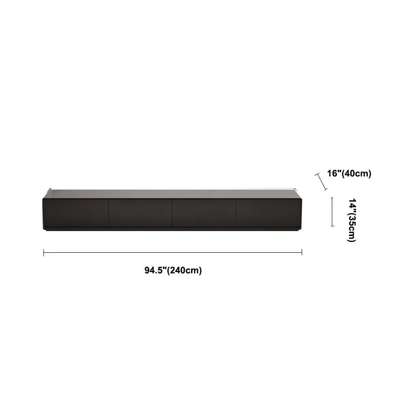Consola de madera negra para TV, soporte cerrado para TV con almacenamiento, 3/4 cajones Clearhalo