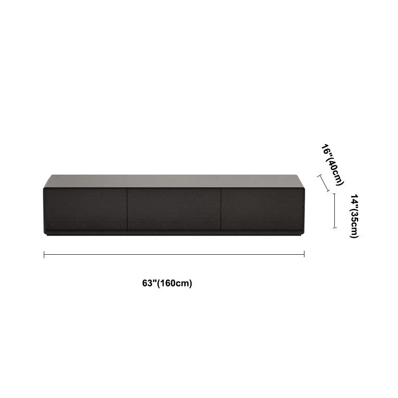 Consola de madera negra para TV, soporte cerrado para TV con almacenamiento, 3/4 cajones Clearhalo