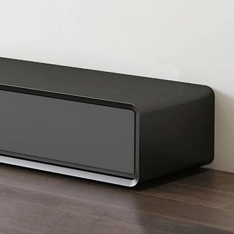 Consola de TV de madera negra, soporte de TV escandinavo con cajones Clearhalo