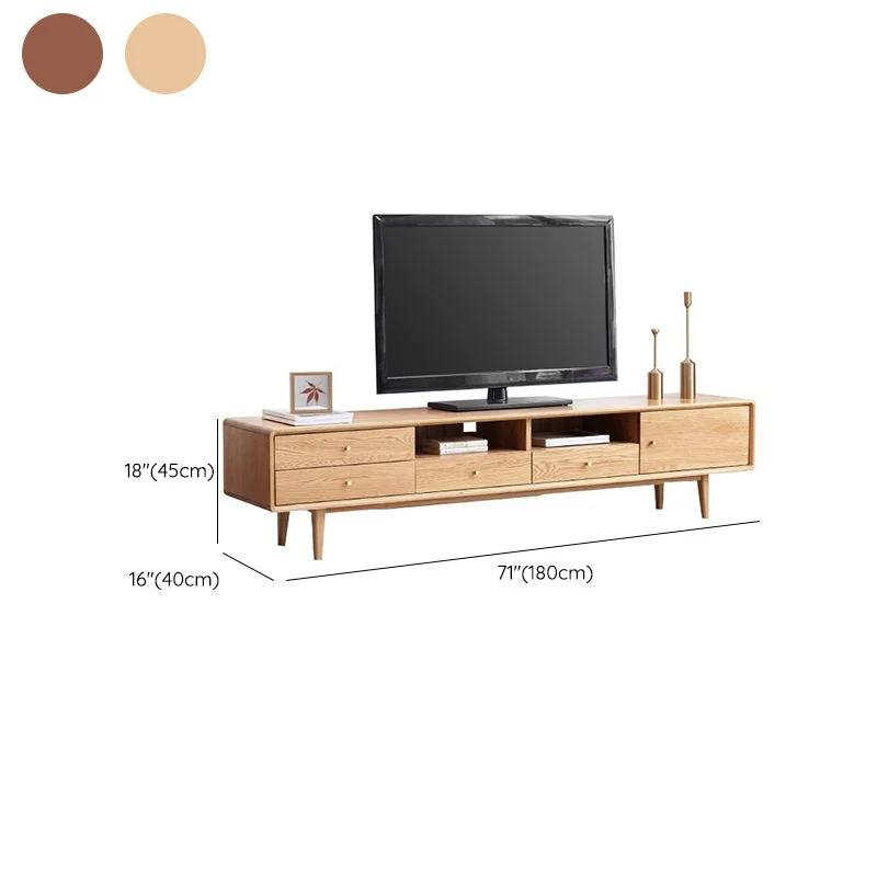 Consola moderna de soporte para TV de mediados de siglo con patas de madera para sala de estar Clearhalo