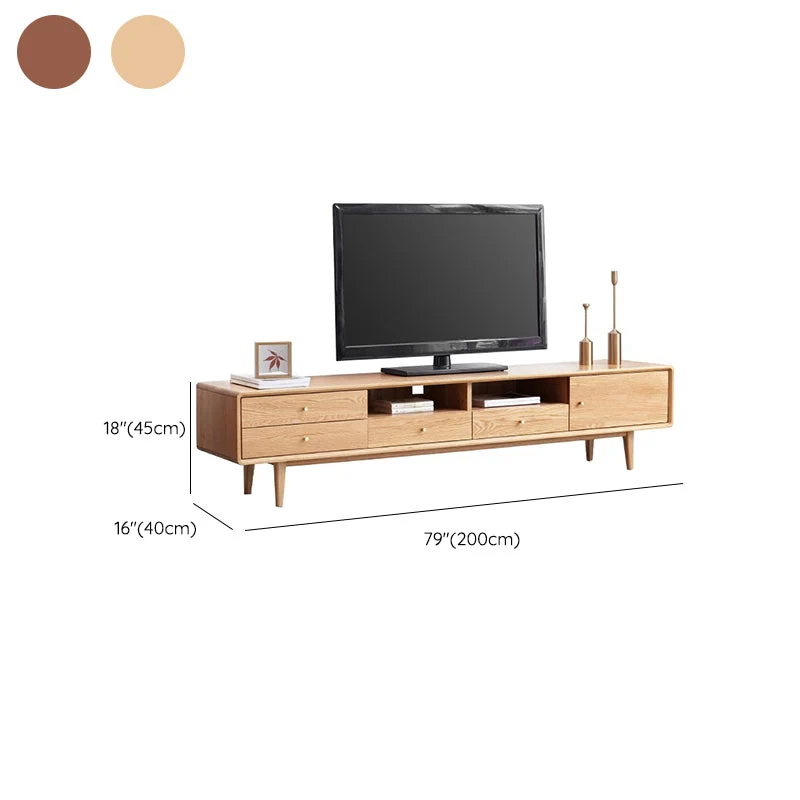 Consola moderna de soporte para TV de mediados de siglo con patas de madera para sala de estar Clearhalo