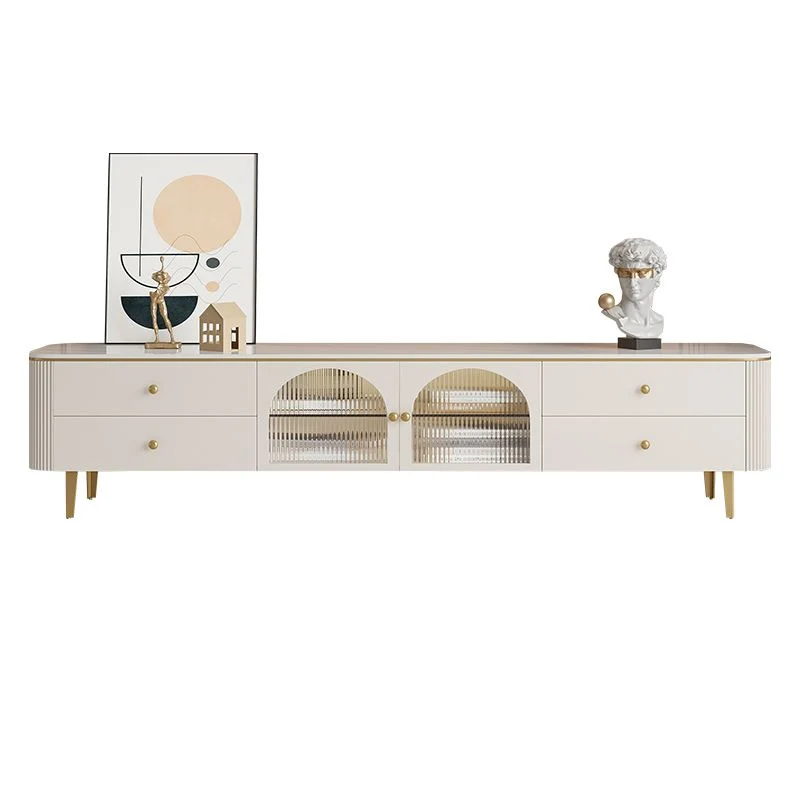 Consola multimedia de almacenamiento cerrado Soporte para TV Soporte para TV Glam con cajones Clearhalo