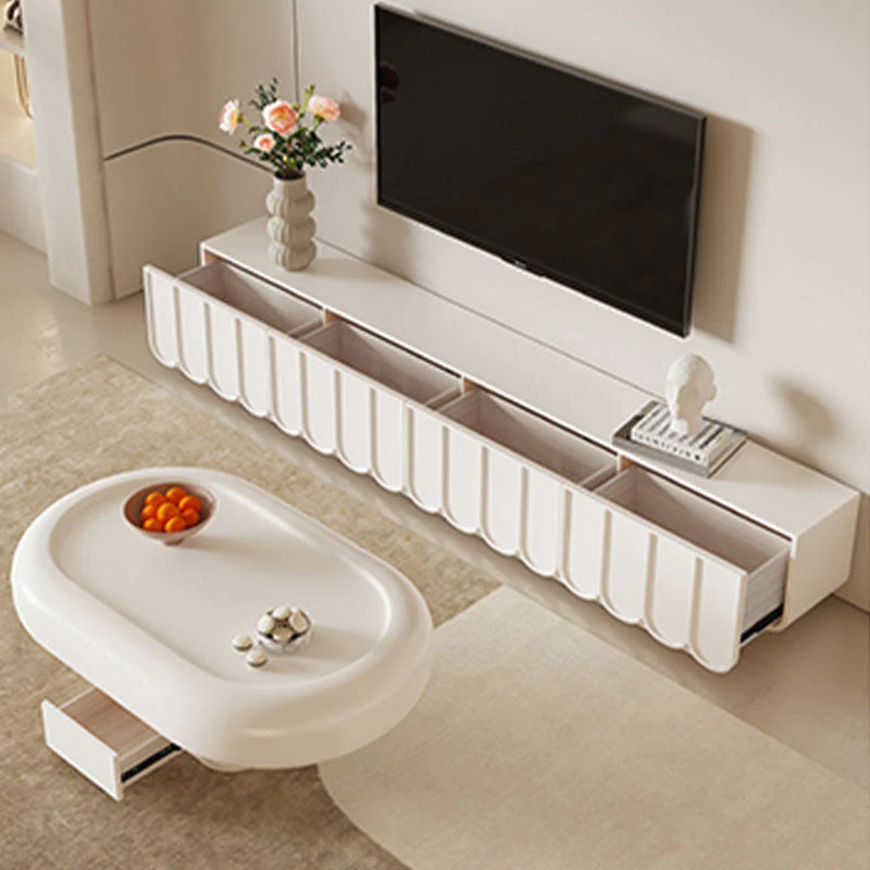 Consola multimedia de TV escandinava con tapa rectangular para sala de estar Clearhalo