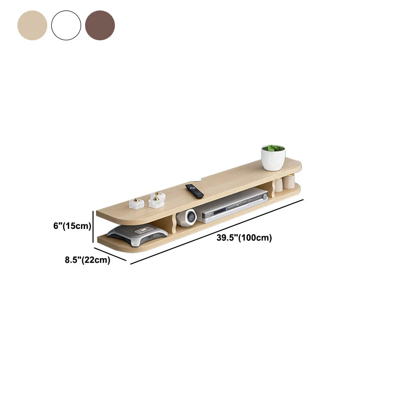 Consola multimedia de madera de ingenierí escandinava, soporte multimedia para TV con acabado mate y estantes Madera Clear...
