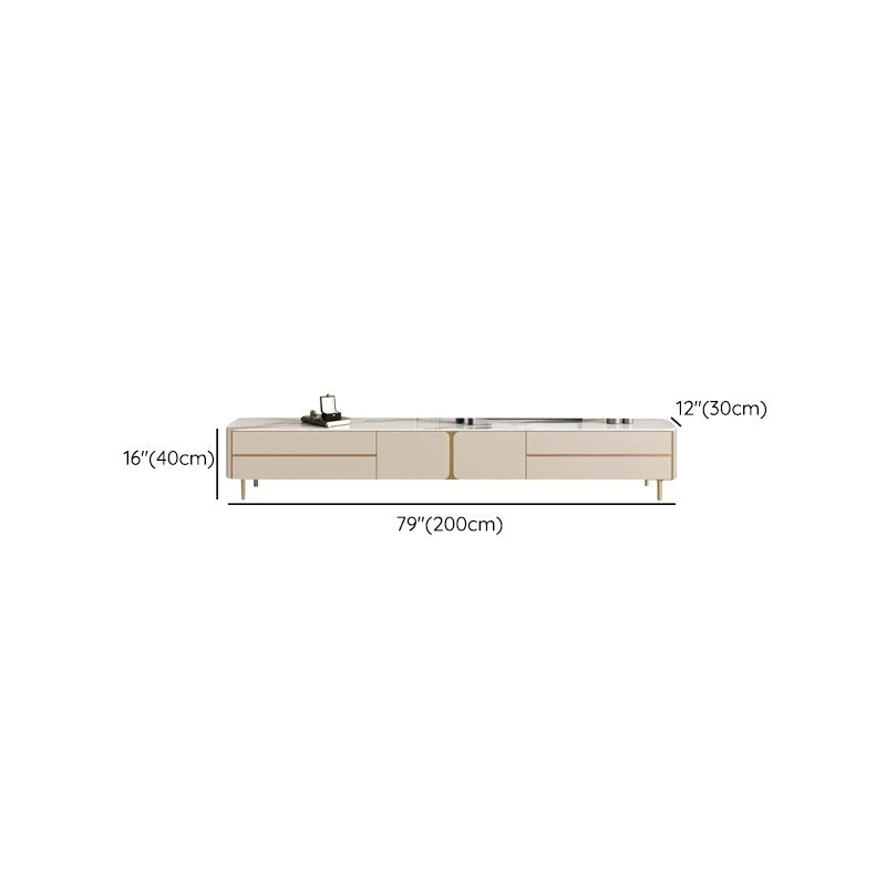 Consola multimedia para TV Glam Stone, soporte de almacenamiento cerrado, consola para sala de estar Clearhalo