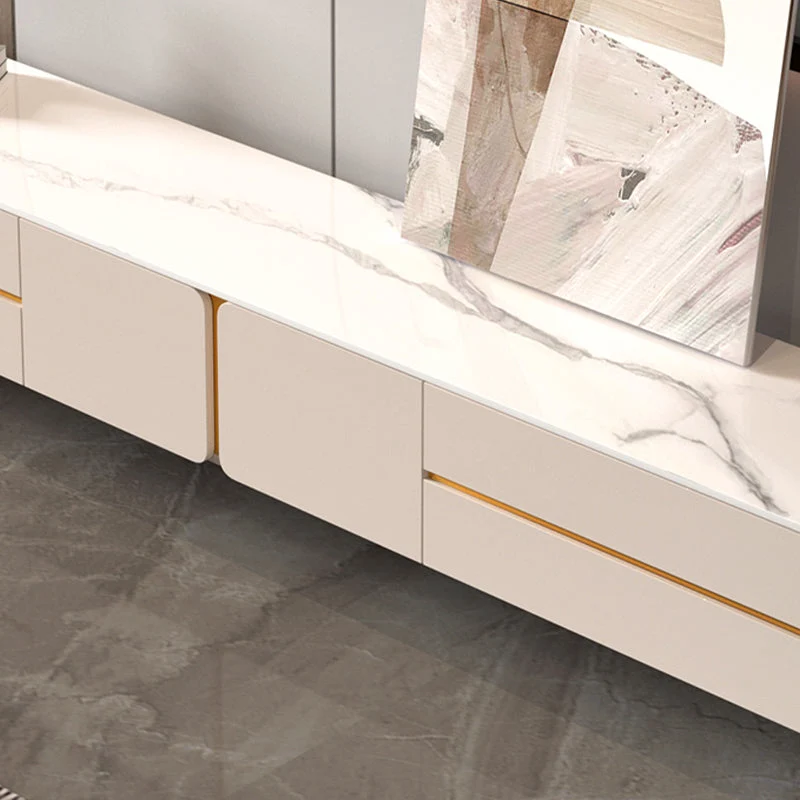 Consola multimedia para TV Glam Stone, soporte de almacenamiento cerrado, consola para sala de estar Clearhalo