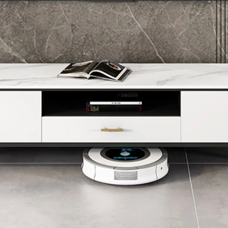 Consola para TV estilo Glam con almacenamiento abierto y 4 puertas Clearhalo
