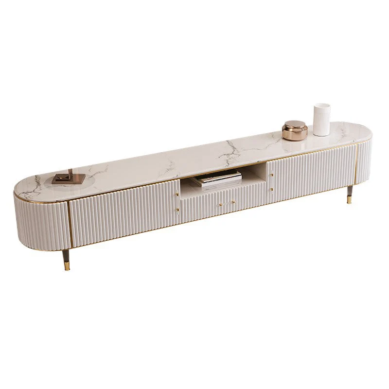 Consola para TV estilo Glam con almacenamiento abierto y 1 cajón Clearhalo