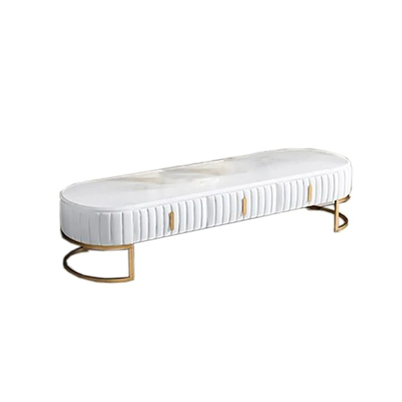 Consola para TV estilo Glam con almacenamiento cerrado y cajones Blanco Clearhalo