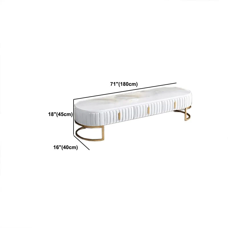 Consola para TV estilo Glam con almacenamiento cerrado y cajones Blanco Clearhalo