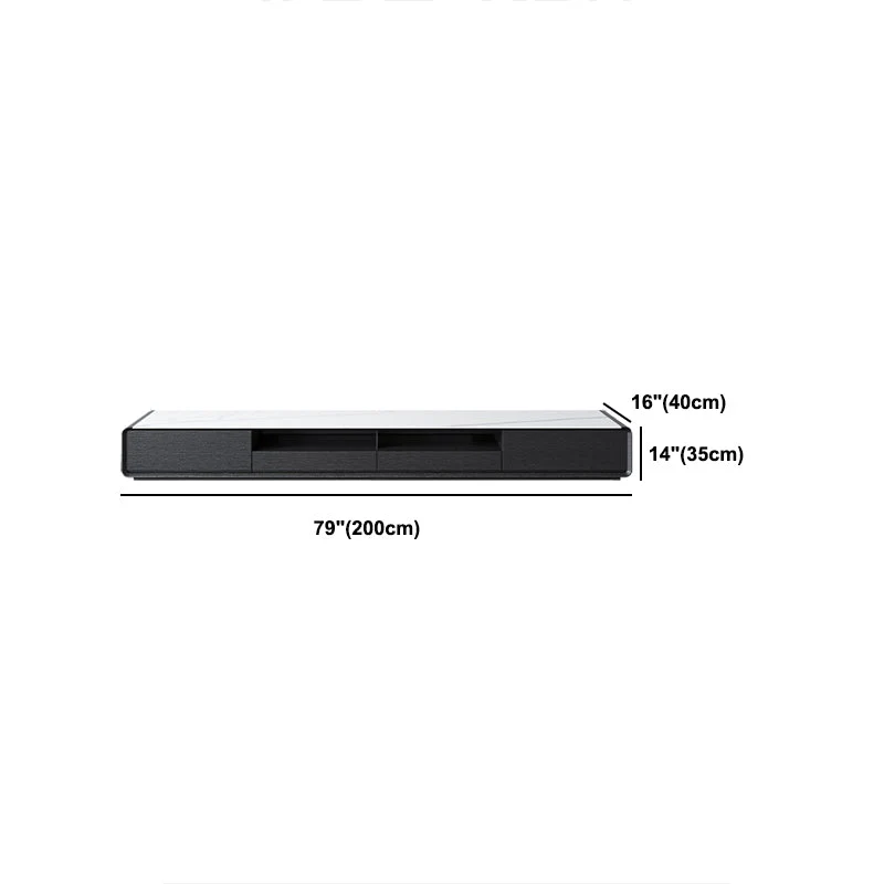 Consola de TV de piedra sinterizada, mueble de TV doméstico moderno con cajones deslizantes Clearhalo